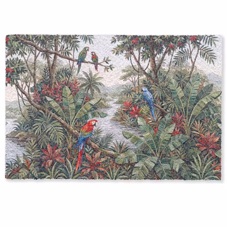 Deurmat - Vogel - Jungle - Natuur - Mozaïek - Groen — 1