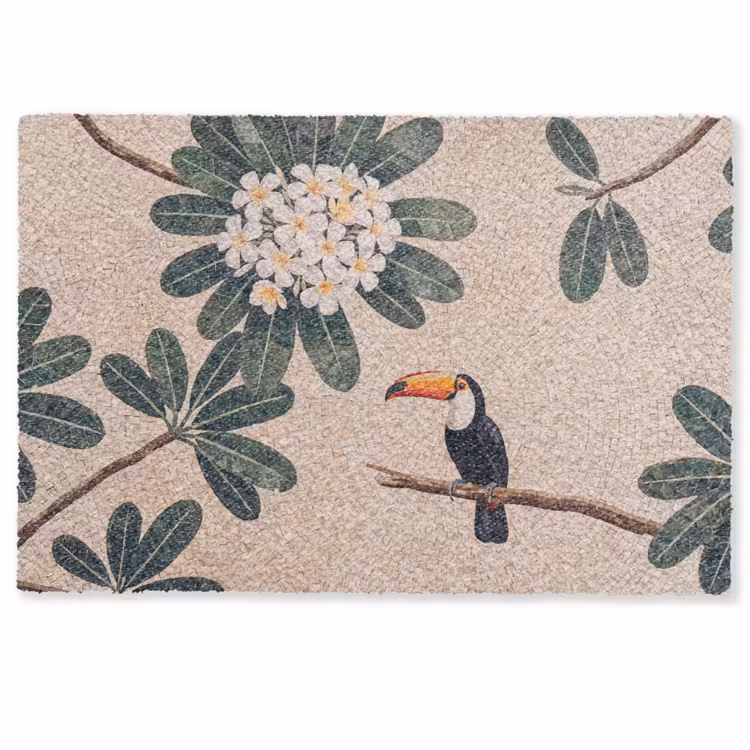Deurmat - Vogel - Mozaïek - Tropisch - Natuur - Kleurrijk — 1