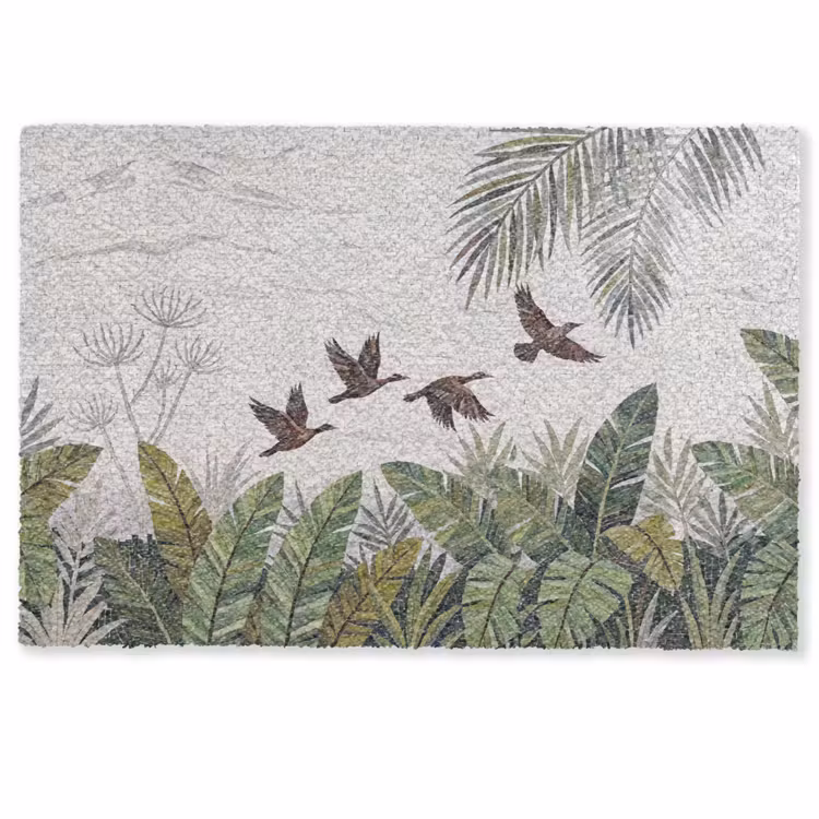 Deurmat - Vogel - Vliegend - Tropisch - Mozaïek - Groen — 1