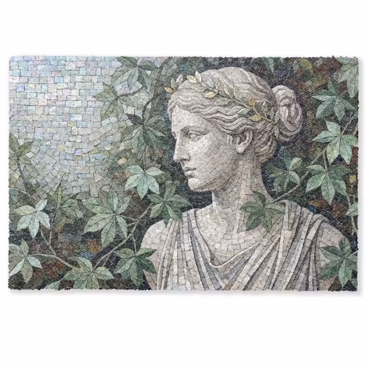 Deurmat - Vrouw - Klassiek - Mozaiëk - Natuur - Groen — 1