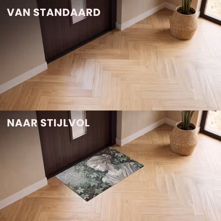 Deurmat - Vrouw - Klassiek - Mozaiëk - Natuur - Groen — 3