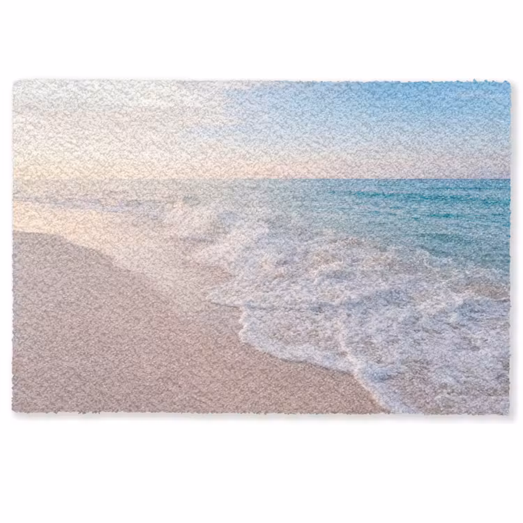 Deurmat - Zee - Golven - Strand - Natuur - Wit — 1