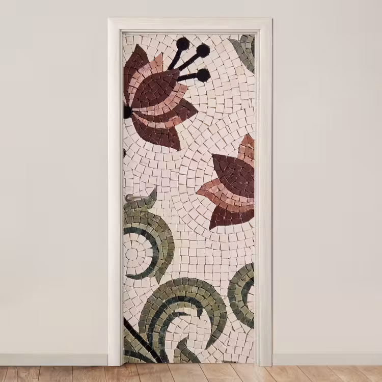 Deursticker - Bloemen - Mozaïek - Patroon - Abstract - Groen — 1