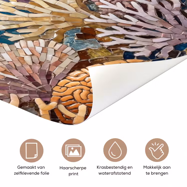 Deursticker - Dieren - Mozaïek - Oceaan - Koraal - Blauw — 3