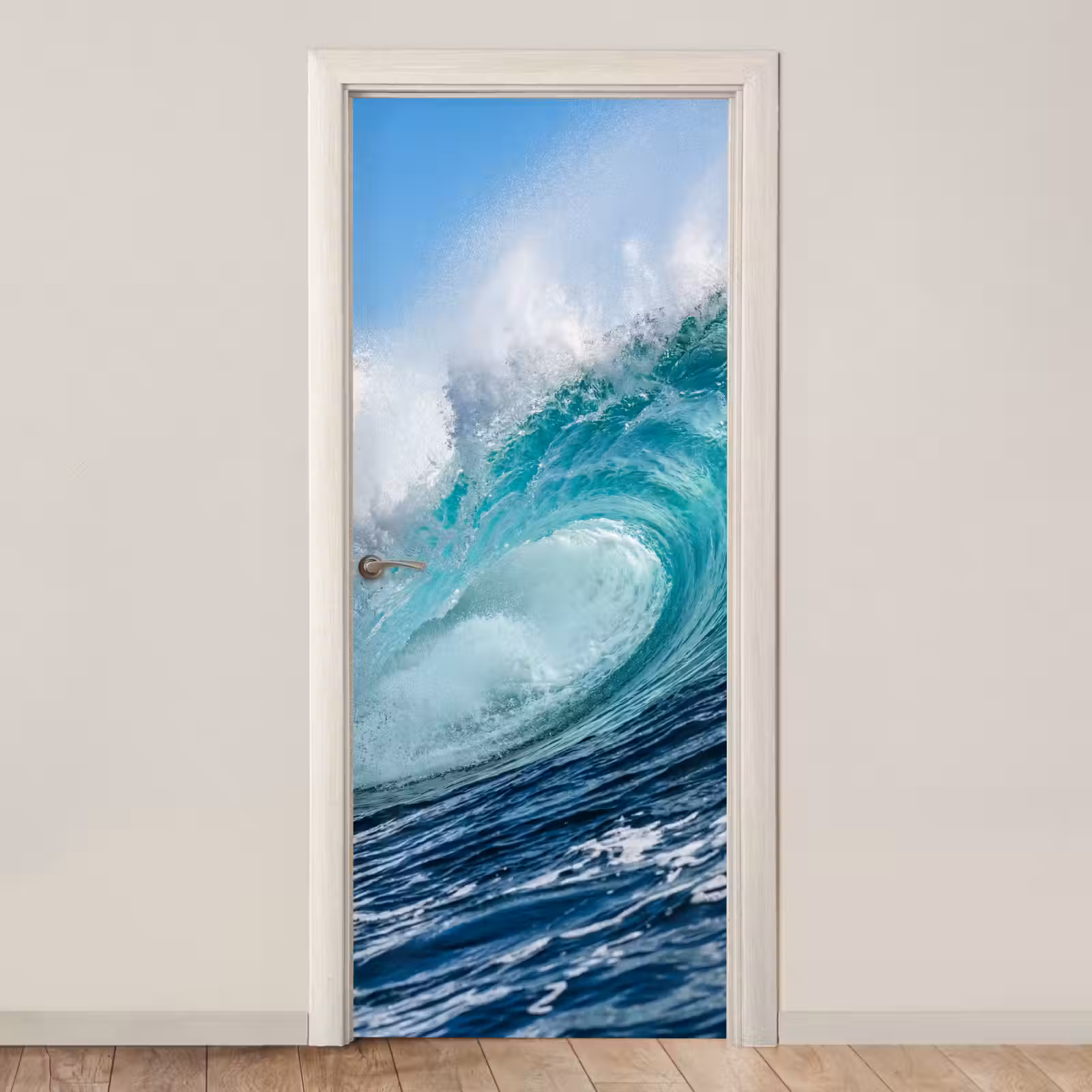Deursticker - Golf - Oceaan - Water - Dynamisch - Blauw — 1