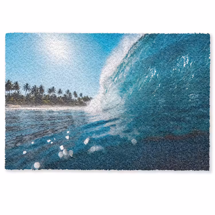 Deurmat - Oceaan - Golf - Strand - Natuur - Blauw — 1