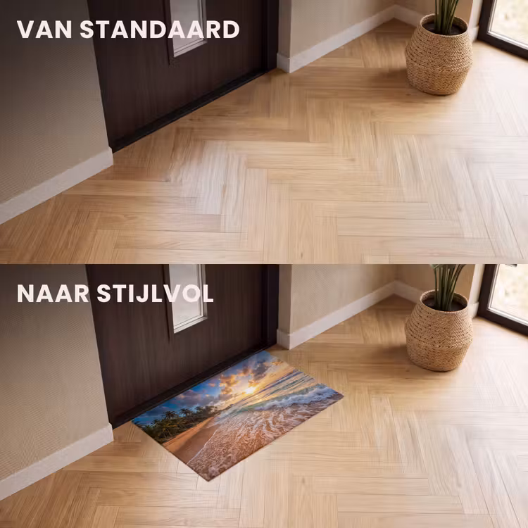 Deurmat - Strand - Zonsondergang - Golven - Natuur - Goud — 3