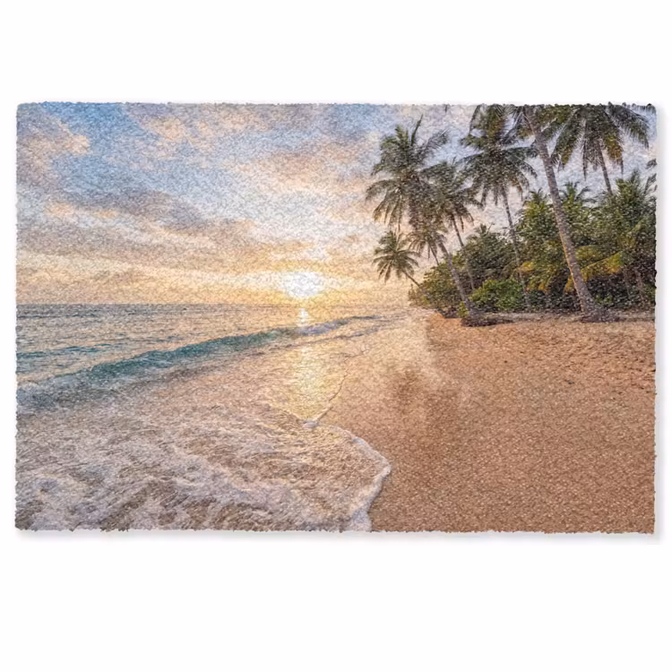 Deurmat - Strand - Zonsondergang - Tropisch - Natuur - Goud — 1