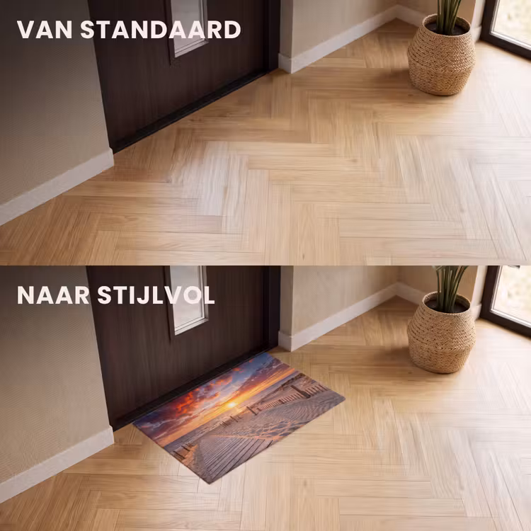 Deurmat - Strand - Zonsondergang - Zee - Natuur - Oranje — 3