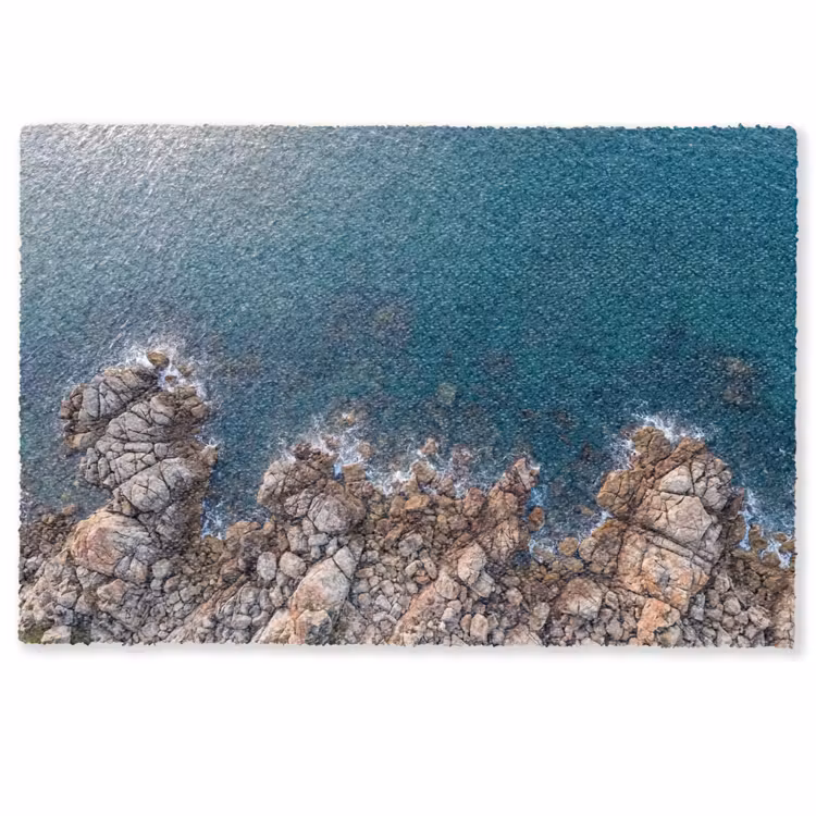 Deurmat - Zee - Kustlijn - Natuur - Abstract - Blauw — 1