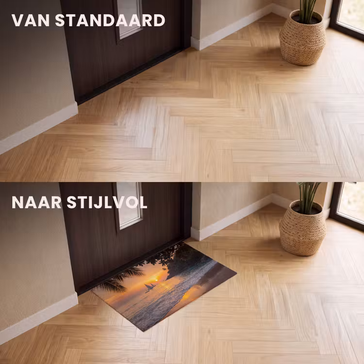 Deurmat - Zee - Zonsondergang - Boot - Natuur - Oranje — 3