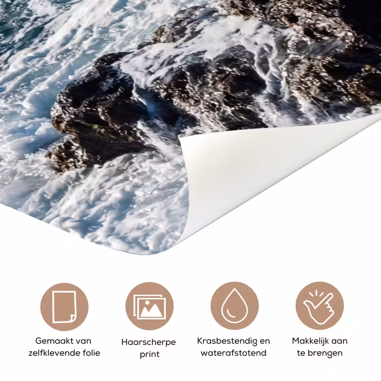 Deursticker - Golf - Oceaan - Brekend - Water - Blauw — 3
