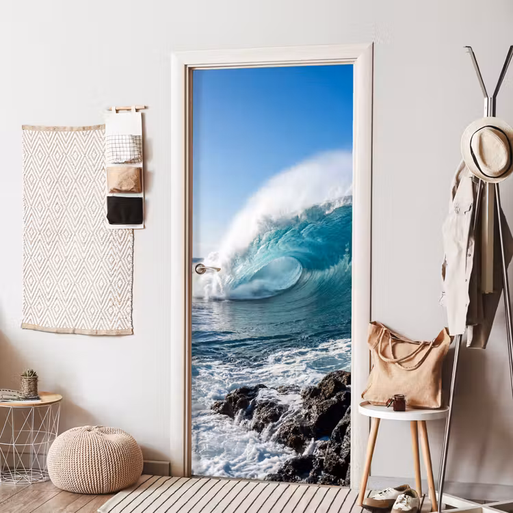 Deursticker - Golf - Oceaan - Brekend - Water - Blauw — 8