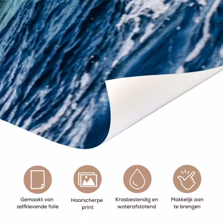 Deursticker - Golf - Oceaan - Water - Dynamisch - Blauw — 3