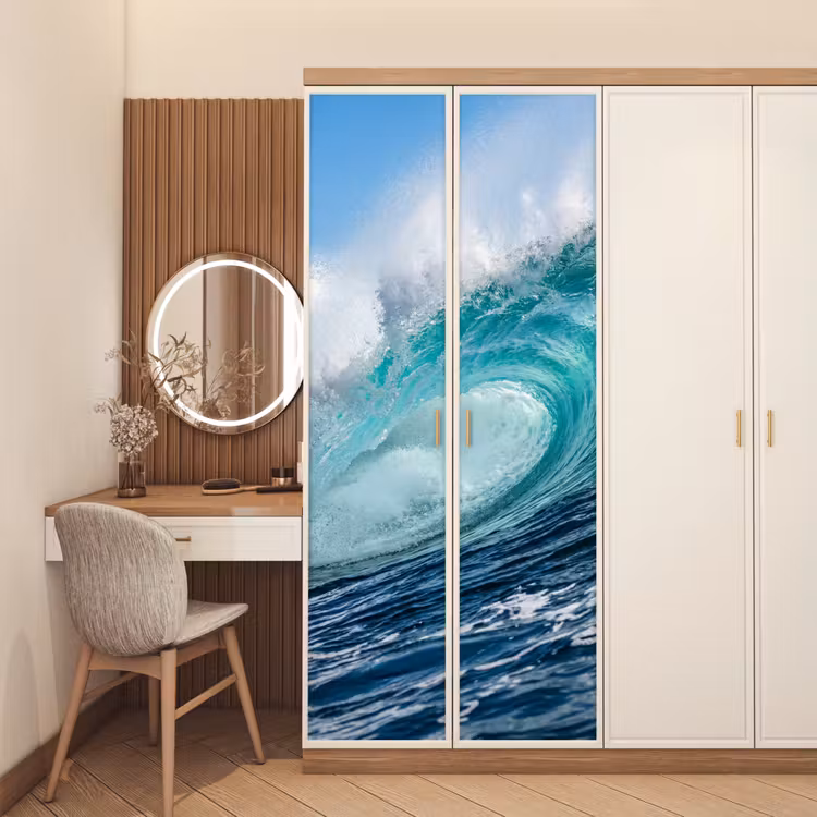 Deursticker - Golf - Oceaan - Water - Dynamisch - Blauw — 5