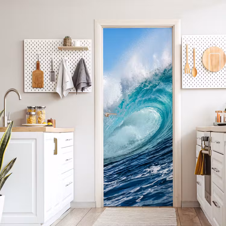 Deursticker - Golf - Oceaan - Water - Dynamisch - Blauw — 7