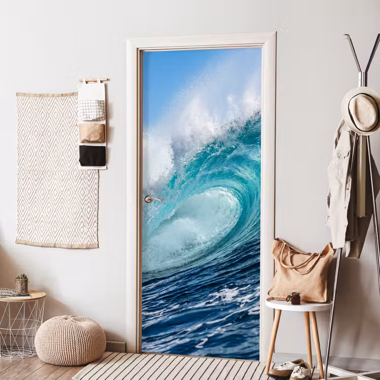 Deursticker - Golf - Oceaan - Water - Dynamisch - Blauw — 8