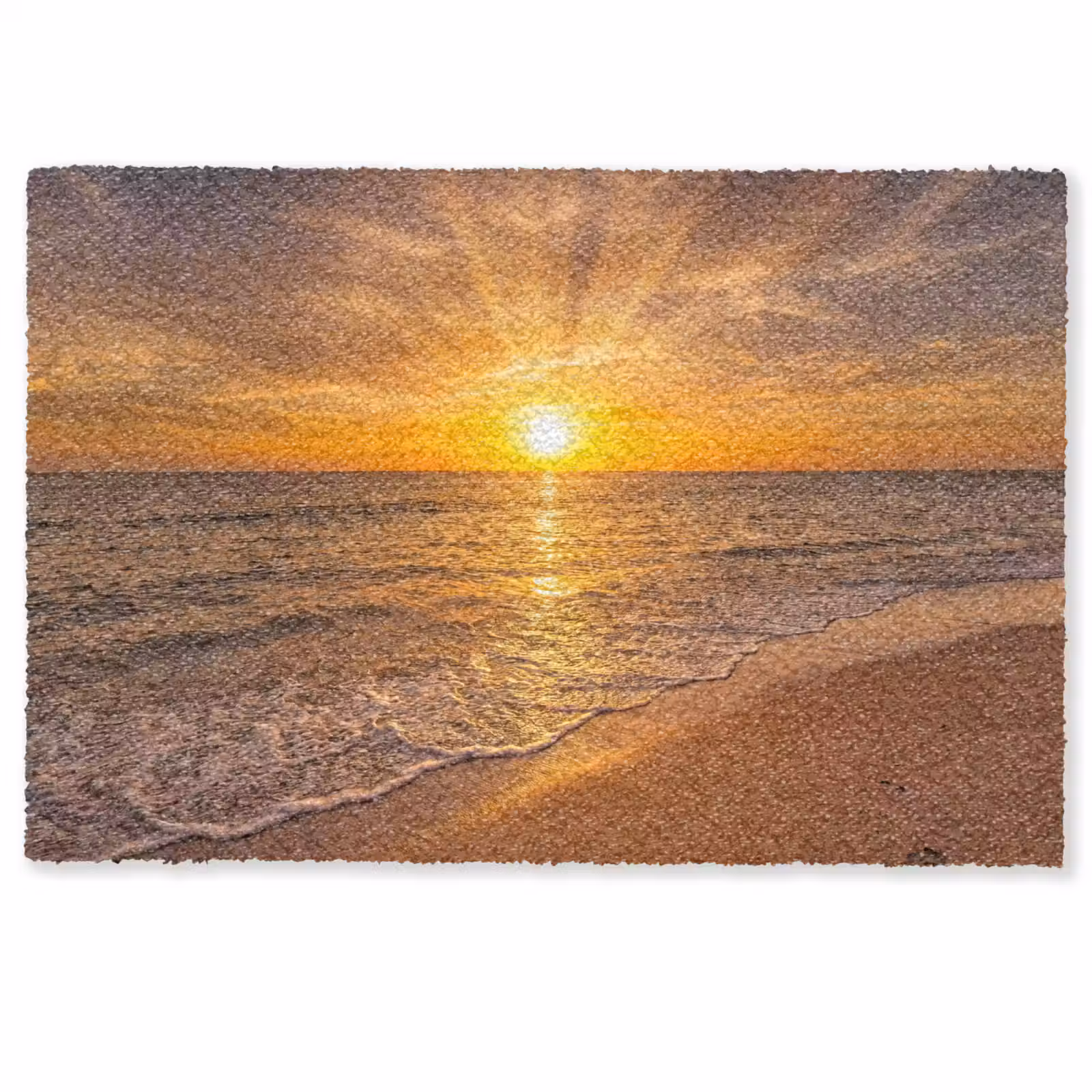 Deurmat - Zee - Zonsondergang - Golven - Kust - Oranje — 1