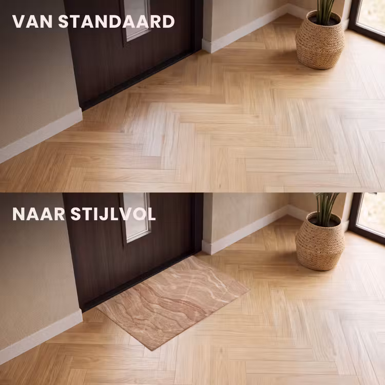Deurmat - Marmer - Ader - Natuur - Abstract - Beige — 3