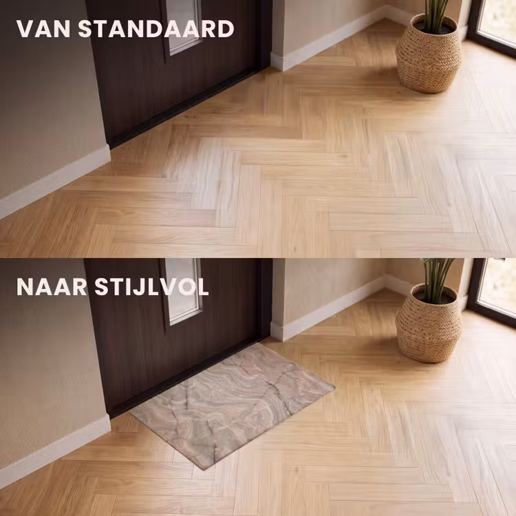 Deurmat - Marmer - Patroon - Abstract - Beige - Groen — 3