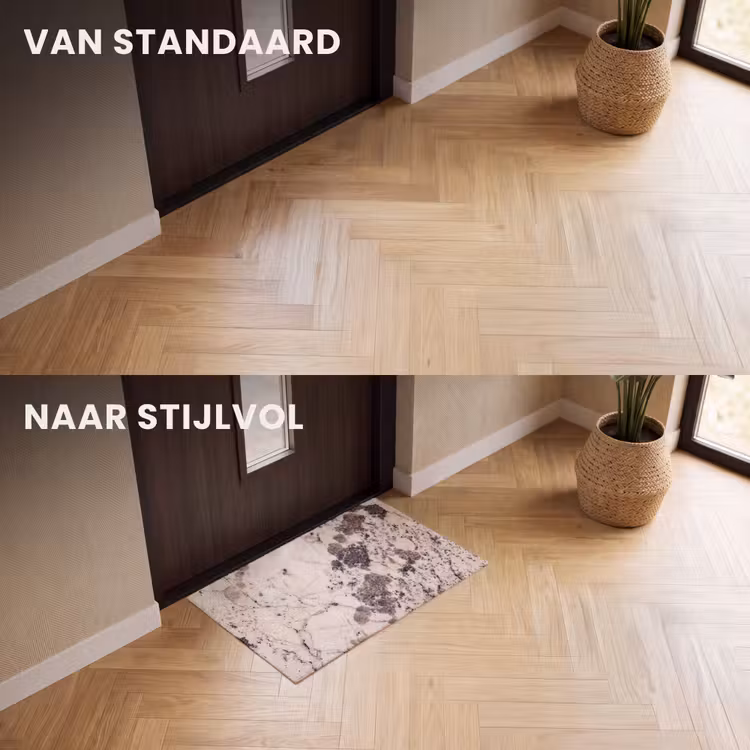Deurmat - Natuursteen - Patroon - Abstract - Beige - Grijs — 3