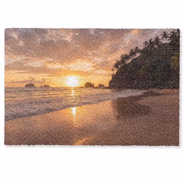 Deurmat - Strand - Zonsondergang - Natuur - Tropisch - Oranje — 1