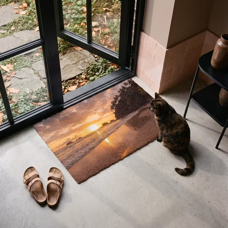 Deurmat - Strand - Zonsondergang - Natuur - Tropisch - Oranje — 2
