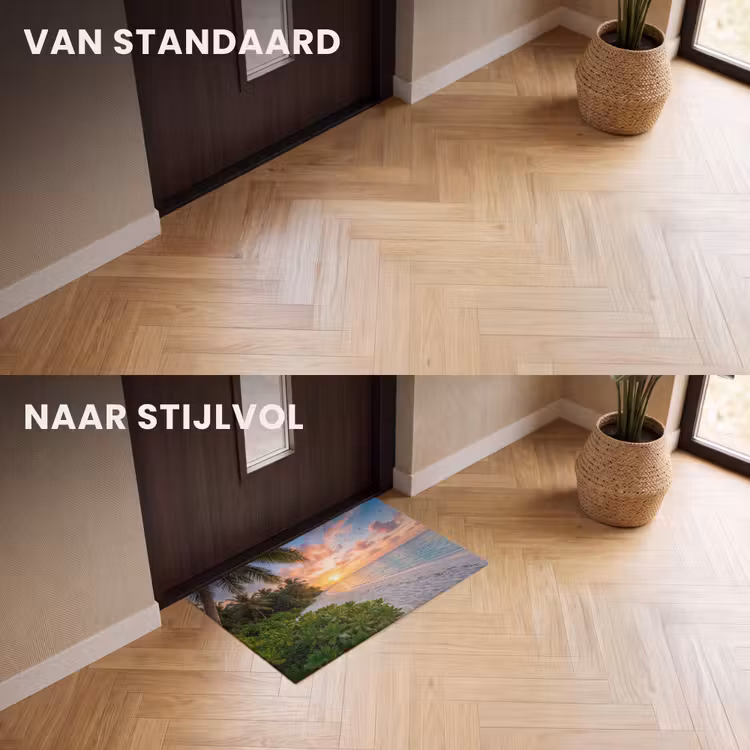 Deurmat - Strand - Zonsondergang - Palmbomen - Tropisch - Natuur — 3