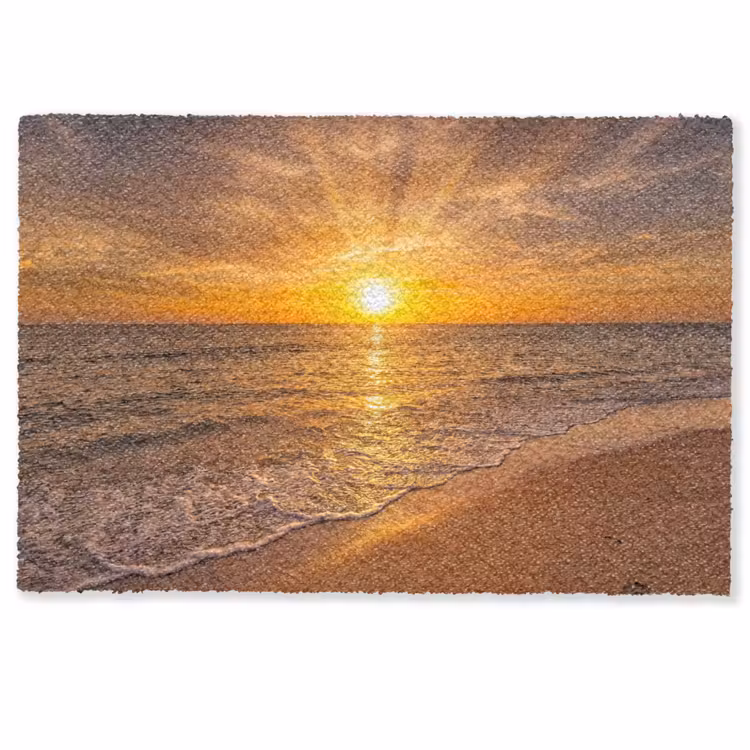Deurmat - Zee - Zonsondergang - Golven - Kust - Oranje — 1
