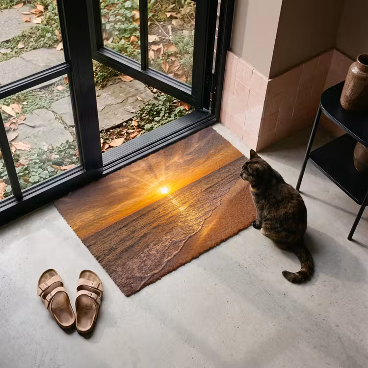 Deurmat - Zee - Zonsondergang - Golven - Kust - Oranje — 2