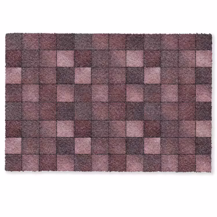 Deurmat - Vierkant - Tegel - Patroon - Paars — 1