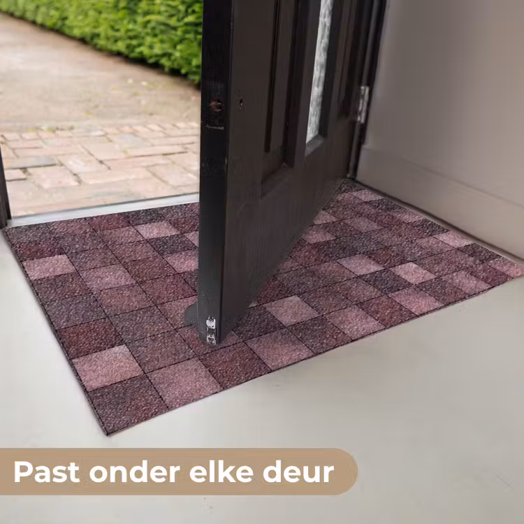 Deurmat - Vierkant - Tegel - Patroon - Paars — 7