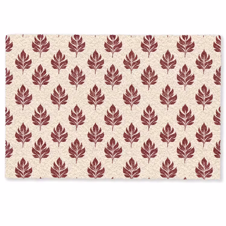 Deurmat - Botanisch - Patroon - Bordeaux — 1