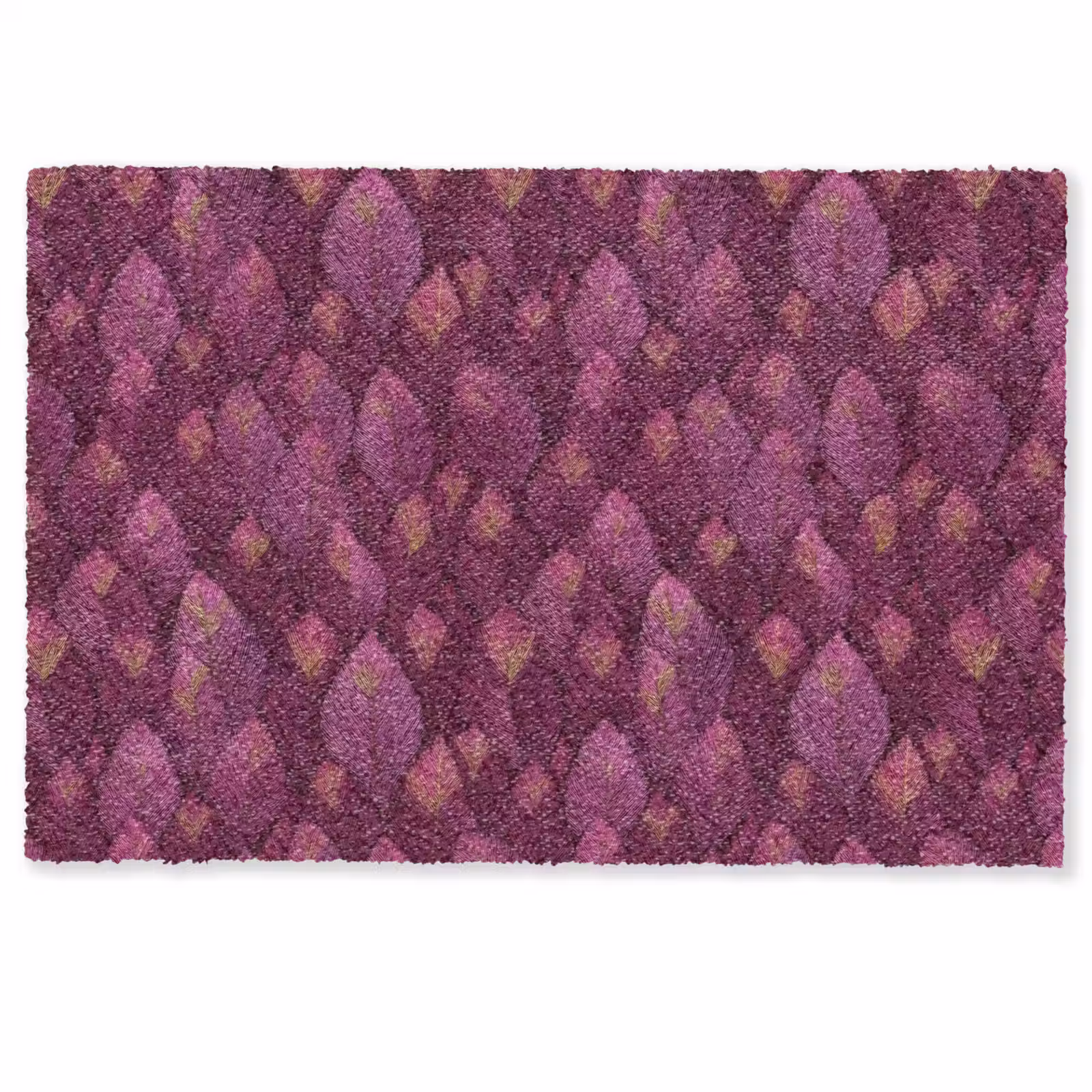 Deurmat - Bladeren - Patroon - Burgundy — 1