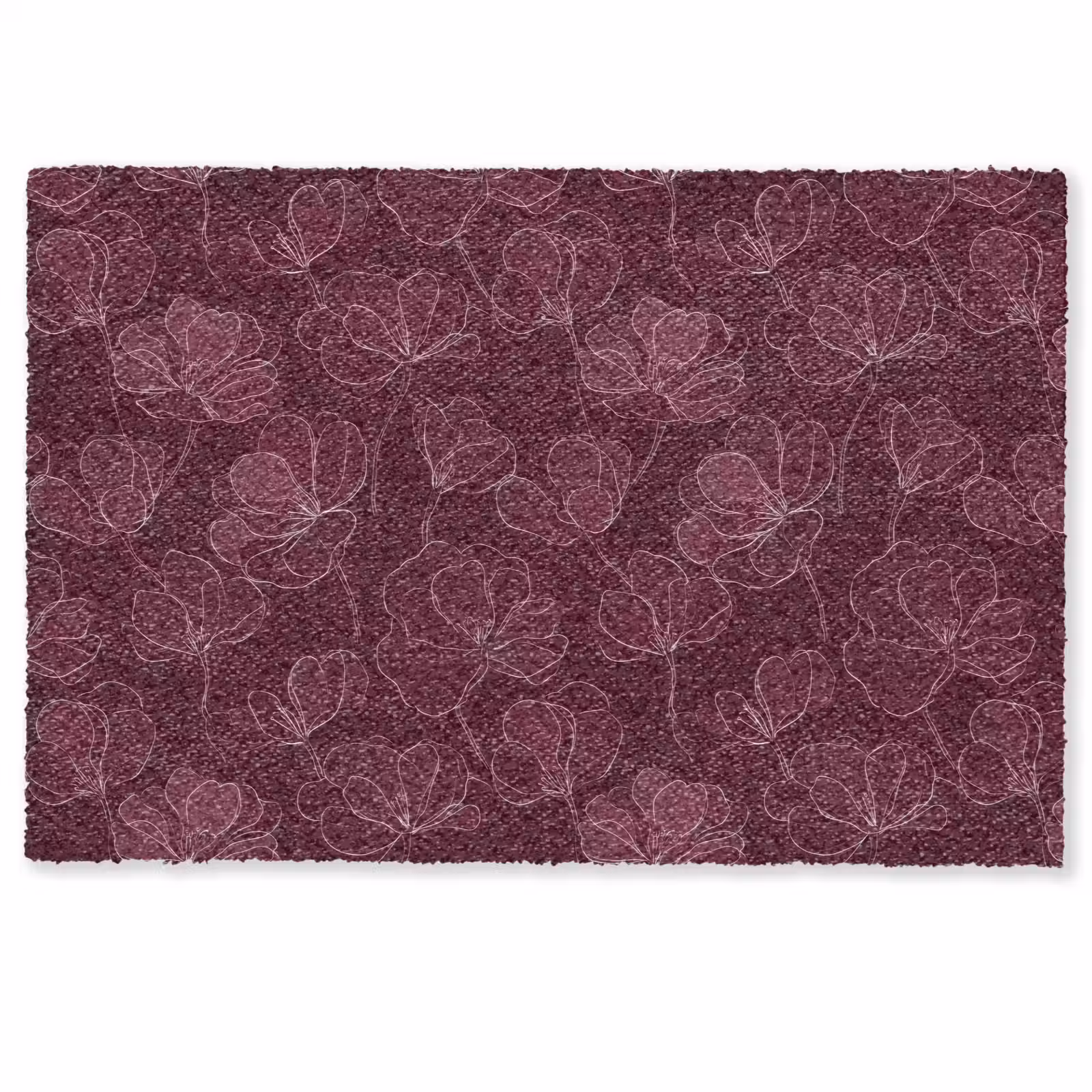 Deurmat - Bloemen - Patroon - Bordeauxrood — 1