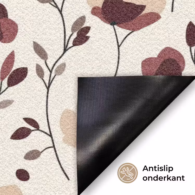 Deurmat - Bloemen - Botanisch - Bordeaux — 6