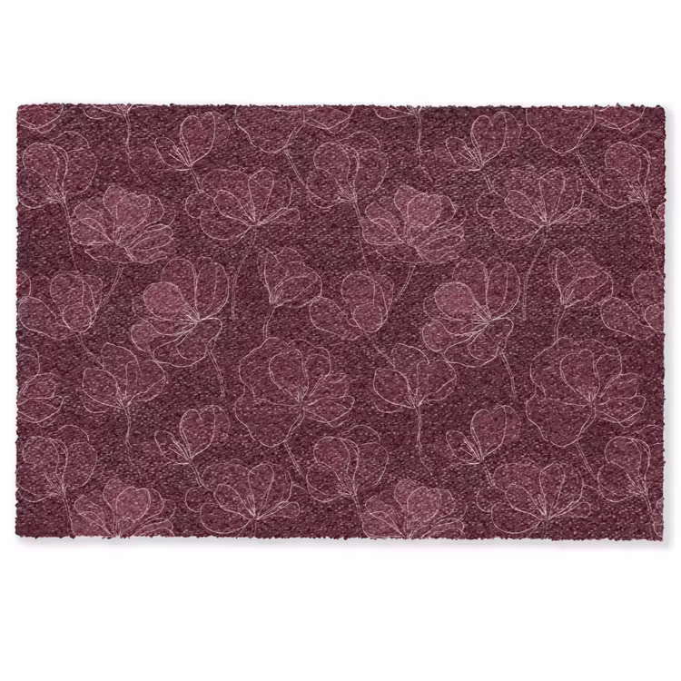 Deurmat - Bloemen - Patroon - Bordeauxrood — 1
