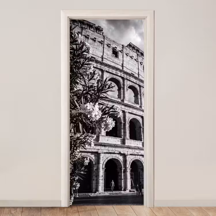 Deursticker - Architectuur - Colosseum - Rome - Historisch - Zwart-wit — 1