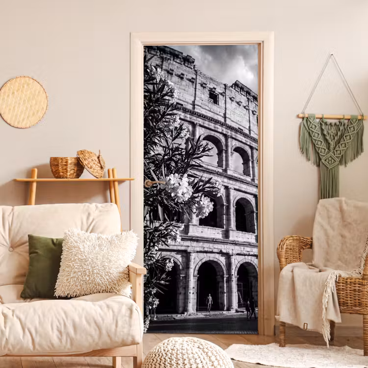 Deursticker - Architectuur - Colosseum - Rome - Historisch - Zwart-wit — 4