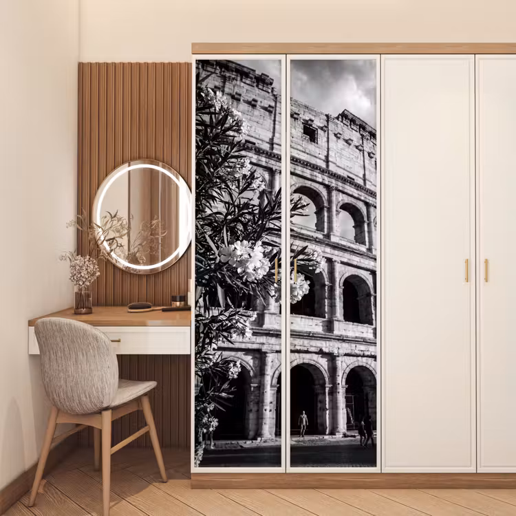 Deursticker - Architectuur - Colosseum - Rome - Historisch - Zwart-wit — 5