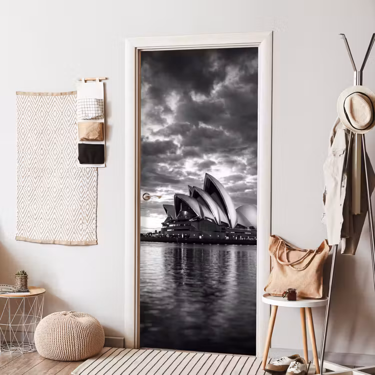 Deursticker - Architectuur - Water - Stad - Modern - Zwart-wit — 8