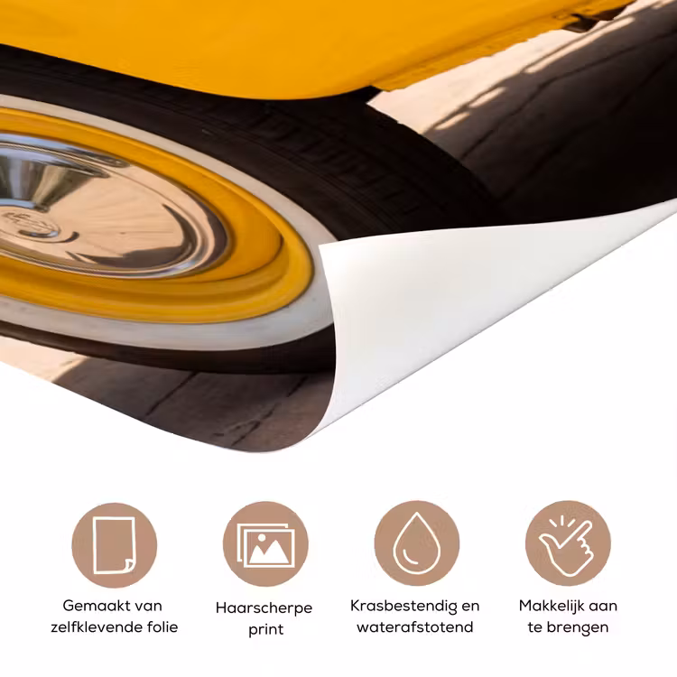 Deursticker - Auto - Picknick - Zomer - Geel — 3