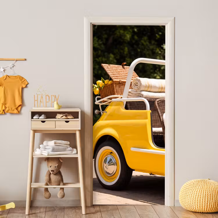 Deursticker - Auto - Picknick - Zomer - Geel — 6
