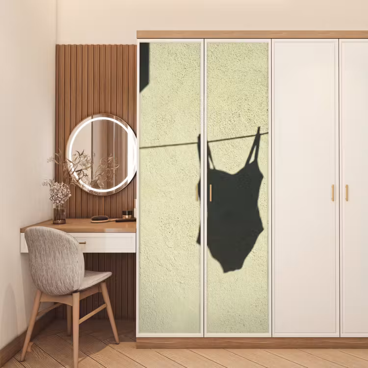 Deursticker - Badpak - Schaduw - Muur - Zomer - Minimalistisch — 5