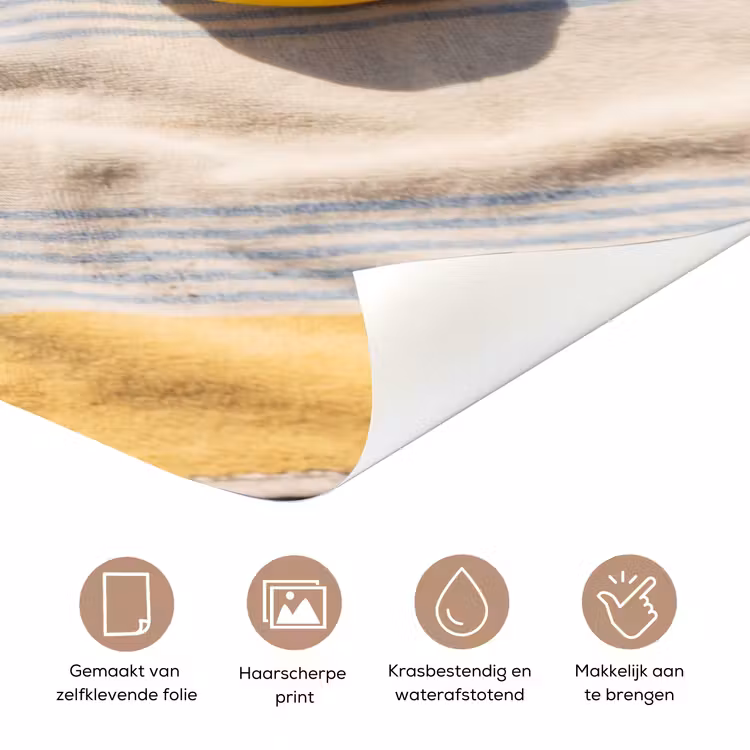 Deursticker - Boek - Zonnebril - Strand - Zomer - Geel — 3