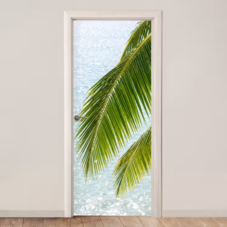 Deursticker - Boom - Bladeren - Water - Tropisch - Groen — 1