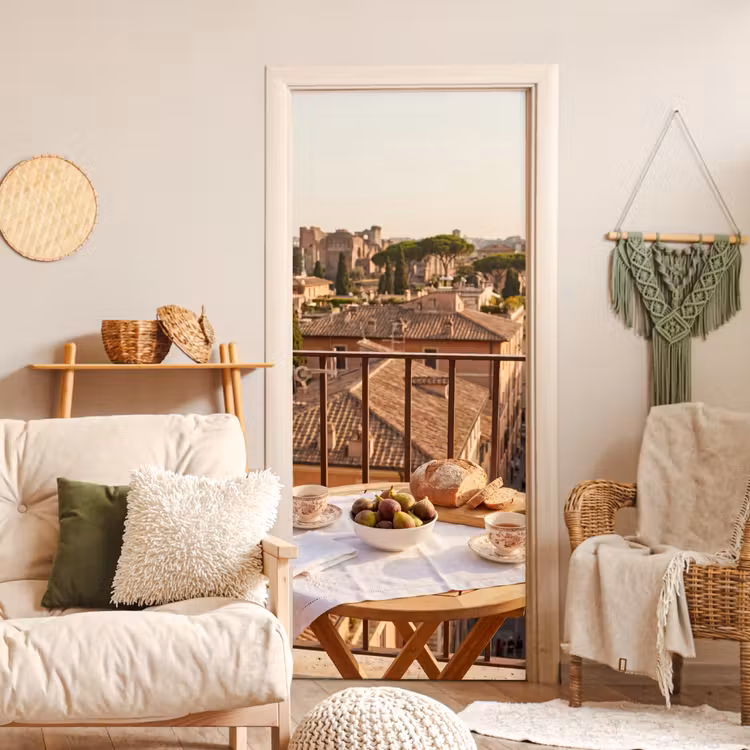 Deursticker - Eten - Ontbijt - Balkon - Stad - Zonsopgang — 4