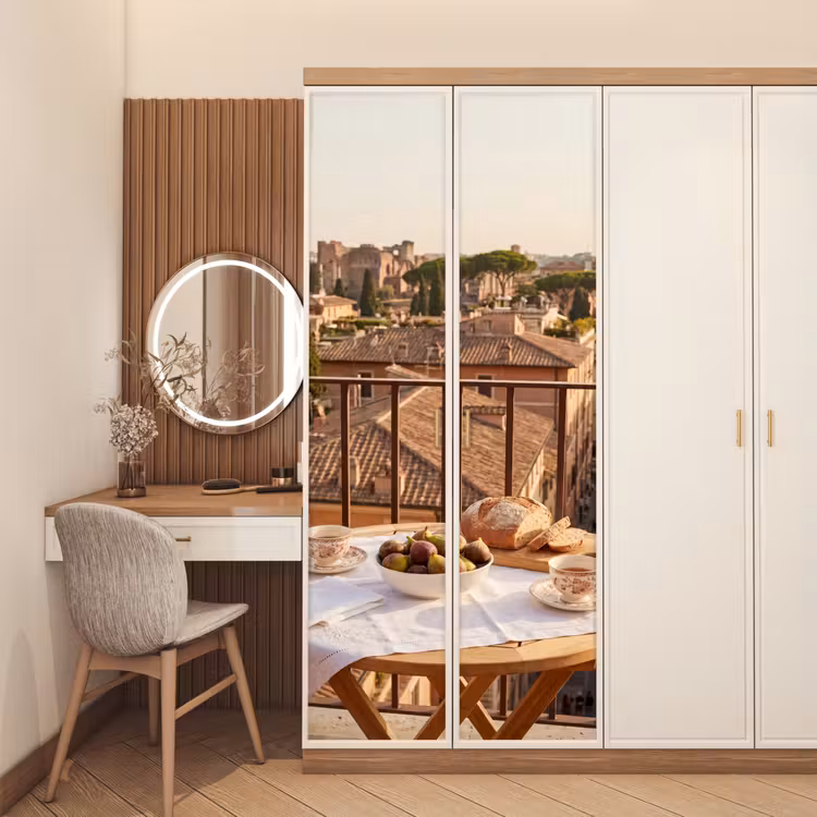 Deursticker - Eten - Ontbijt - Balkon - Stad - Zonsopgang — 5