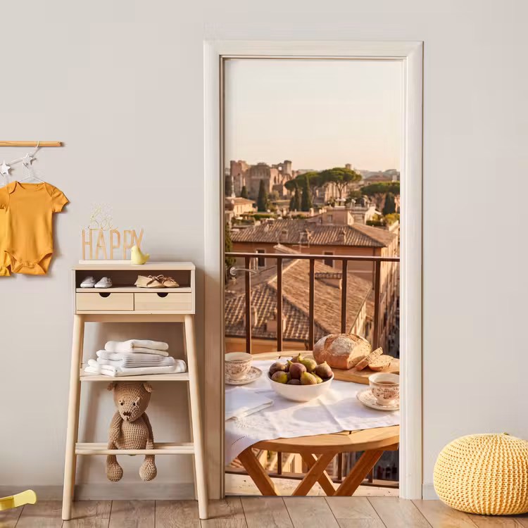 Deursticker - Eten - Ontbijt - Balkon - Stad - Zonsopgang — 6