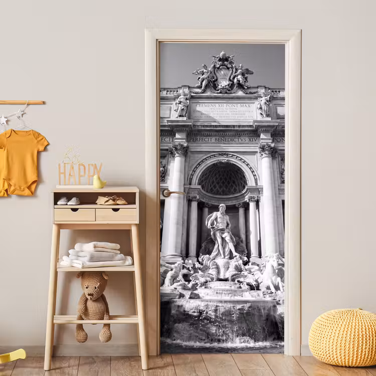 Deursticker - Fontein - Beelden - Architectuur - Zwart-wit — 6